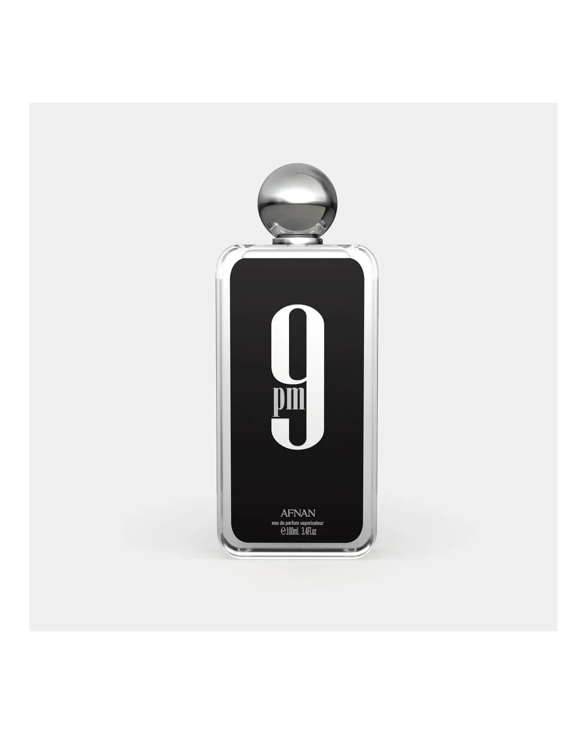 Frasco de 9PM de Afnan, perfume árabes hombre