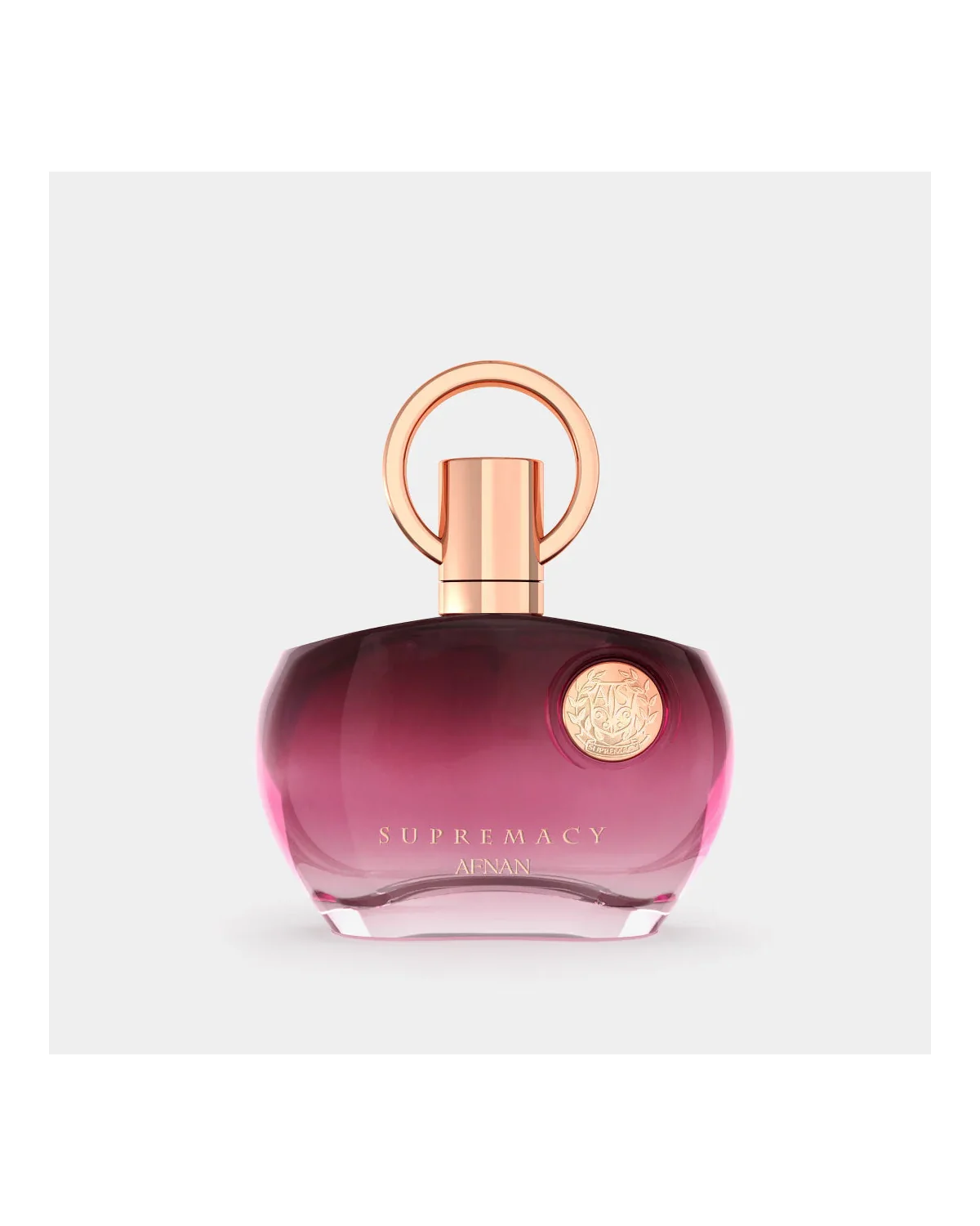 Frasco de Supremacy Purple de Afnan, perfume árabes mujer