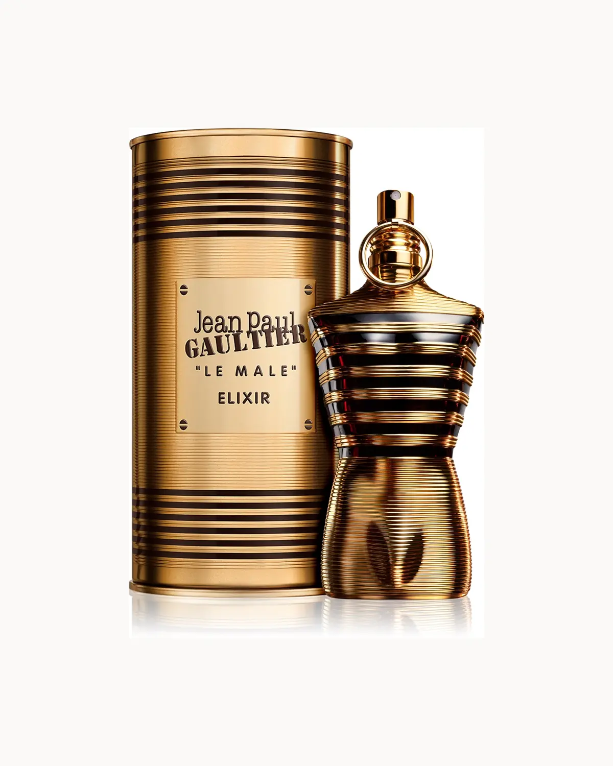 Frasco de Le Male Elixir de Jean Paul Gaultier, perfume diseñador hombre