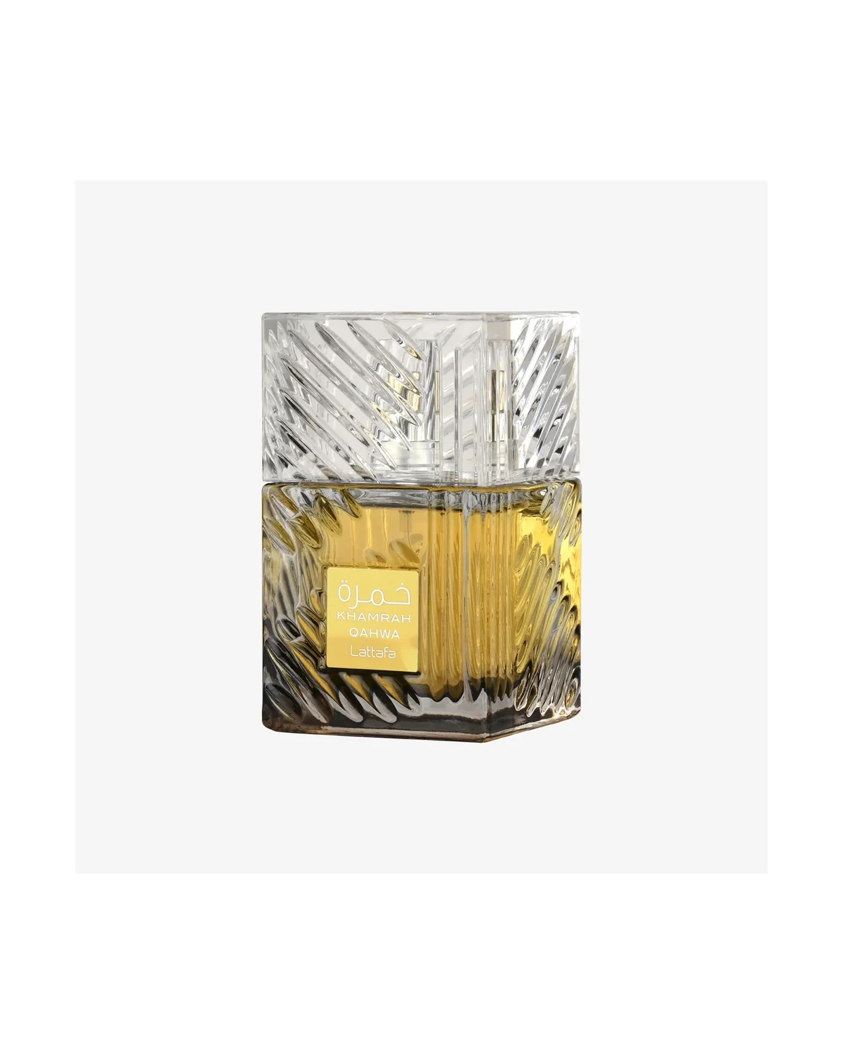 Frasco de Khamrah Qahwa de Lattafa, perfume árabes hombre
