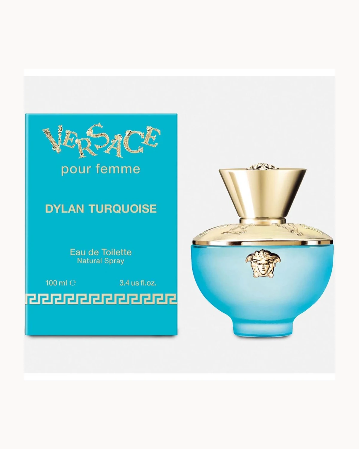 Frasco de Dylan Turquoise de Versace, perfume diseñador mujer